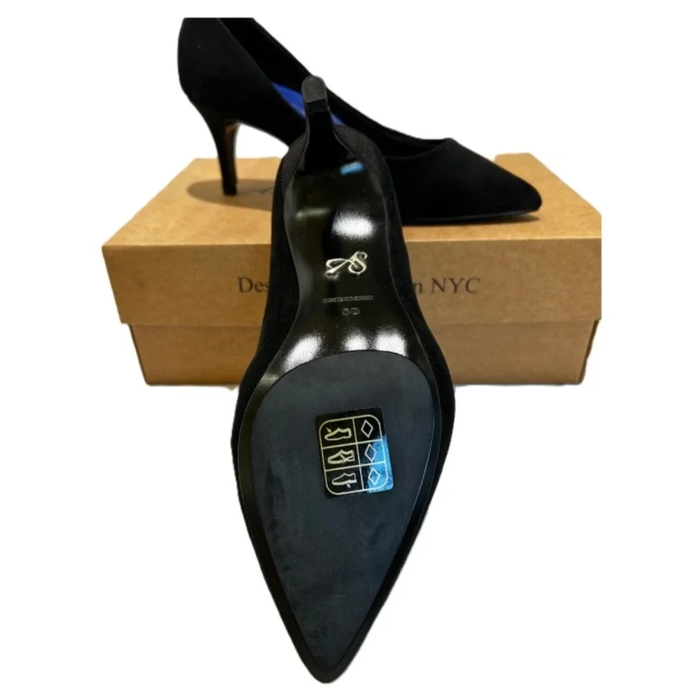 Antonia Saint‎ NY Vicki Heels 60MM Black Ultra Suede, Size 5.5